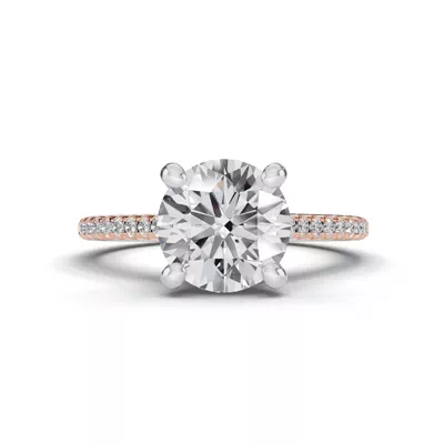 Signature Hearts & Arrows Classic Hidden Halo Cathedral Lab Engagement Ring (1/4ct. tw.)
