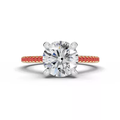 Signature Hearts & Arrows Classic Hidden Halo Cathedral Lab Engagement Ring (1/4ct. tw.)