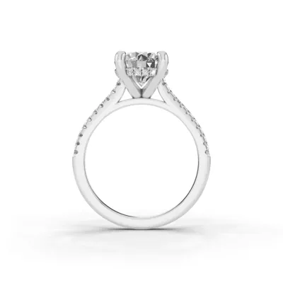 Signature Hearts & Arrows Classic Hidden Halo Cathedral Lab Engagement Ring (1/4ct. tw.)