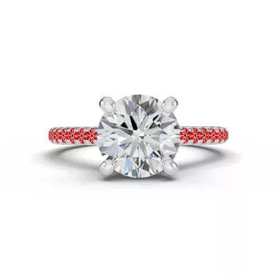 Signature Hearts & Arrows Classic Hidden Halo Cathedral Lab Engagement Ring (.30ct. tw.)