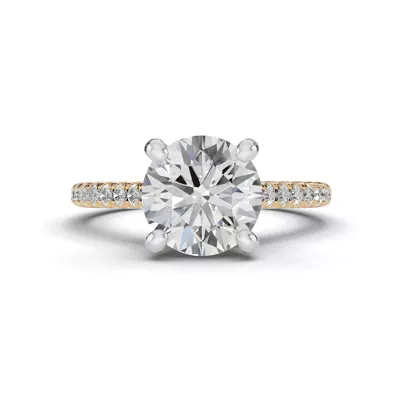 Signature Hearts & Arrows Classic Hidden Halo Cathedral Lab Engagement Ring (.30ct. tw.)
