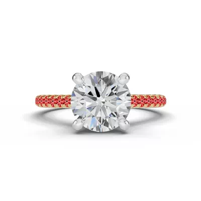 Signature Hearts & Arrows Classic Hidden Halo Cathedral Lab Engagement Ring (.30ct. tw.)