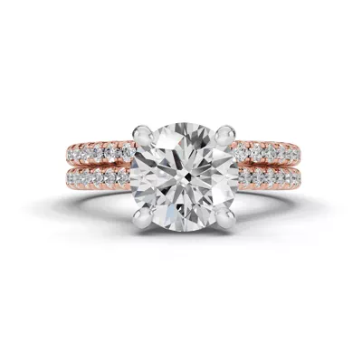 Signature Hearts & Arrows Classic Hidden Halo Cathedral Lab Engagement Ring (.30ct. tw.)