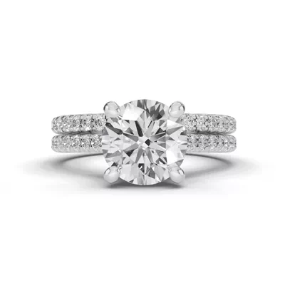 Signature Hearts & Arrows Classic Hidden Halo Cathedral Lab Engagement Ring (.30ct. tw.)