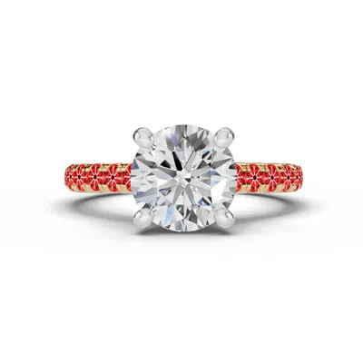 Signature Hearts & Arrows Classic Hidden Halo Cathedral Lab Engagement Ring (.55ct. tw.)