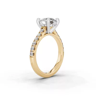 Signature Hearts & Arrows Classic Hidden Halo Cathedral Lab Engagement Ring (.55ct. tw.)