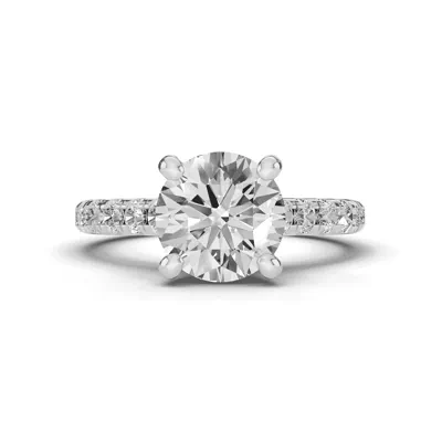 Signature Hearts & Arrows Classic Hidden Halo Cathedral Lab Engagement Ring (.55ct. tw.)