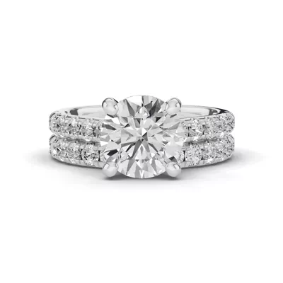Signature Hearts & Arrows Classic Hidden Halo Cathedral Lab Engagement Ring (.55ct. tw.)