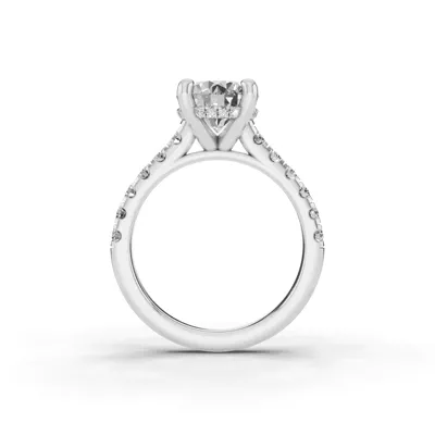 Signature Hearts & Arrows Classic Hidden Halo Cathedral Lab Engagement Ring (.55ct. tw.)