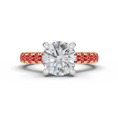Signature Hearts & Arrows Classic Hidden Halo Cathedral Lab Engagement Ring (.80ct. tw.)