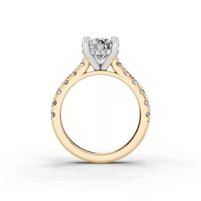 Signature Hearts & Arrows Classic Hidden Halo Cathedral Lab Engagement Ring (.80ct. tw.)