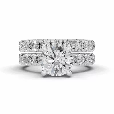 Signature Hearts & Arrows Classic Hidden Halo Cathedral Lab Engagement Ring (1.00ct. tw.)