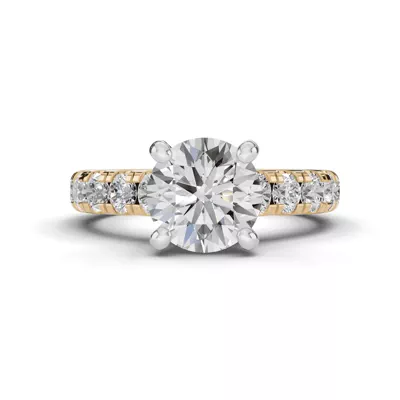 Signature Hearts & Arrows Classic Hidden Halo Cathedral Lab Engagement Ring (1.00ct. tw.)