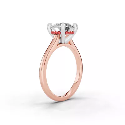 Signature Hearts & Arrows Hidden Halo Cathedral Lab Engagement Ring (2mm)