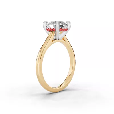 Signature Hearts & Arrows Hidden Halo Cathedral Lab Engagement Ring (2mm)