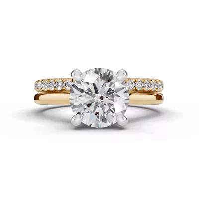 Signature Hearts & Arrows Hidden Halo Cathedral Lab Engagement Ring (2mm)
