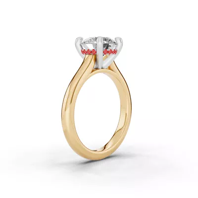 Signature Hearts & Arrows Hidden Halo Cathedral Lab Engagement Ring (2.7mm)
