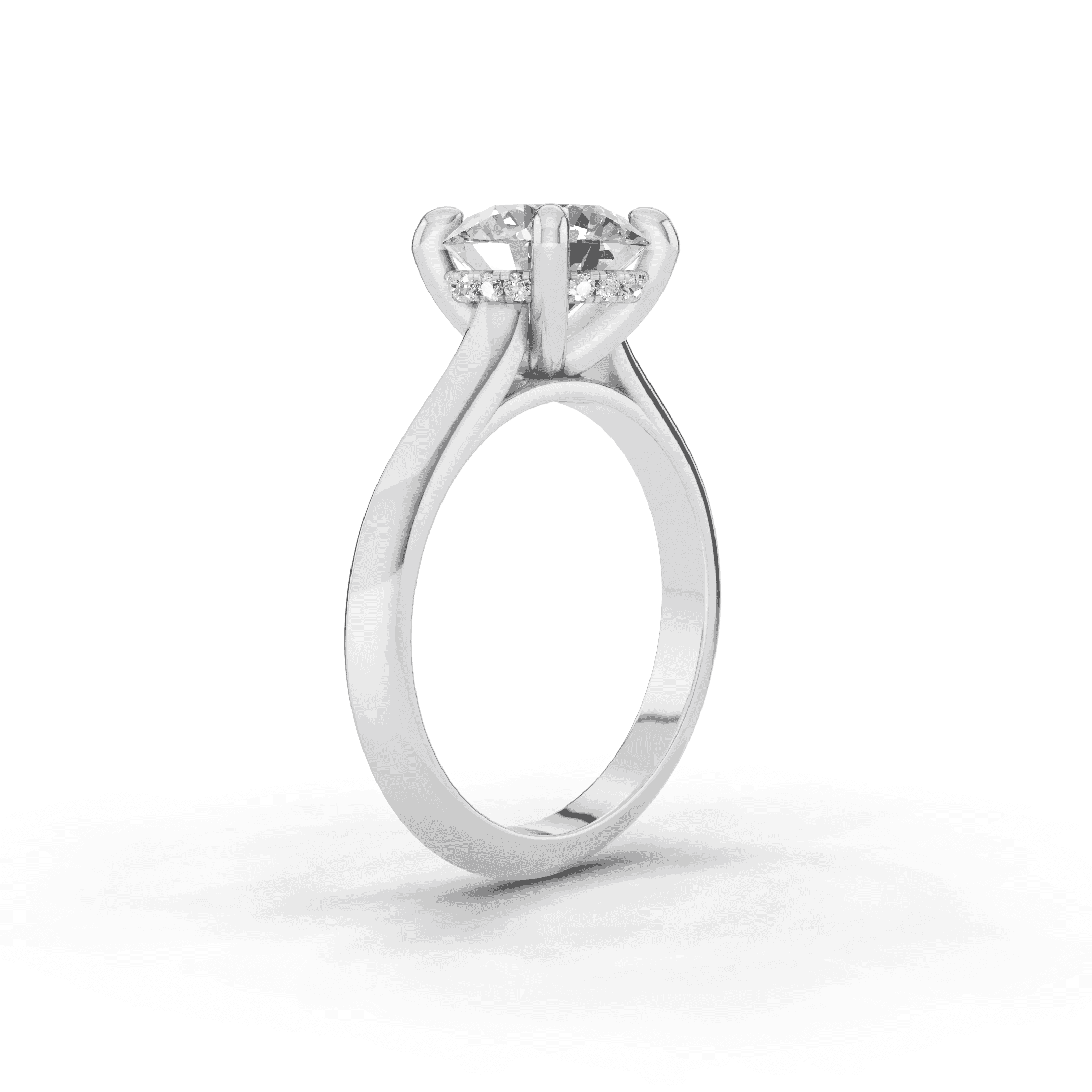 Signature Hearts & Arrows Hidden Halo Knife-Edge Cathedral Lab Engagement Ring