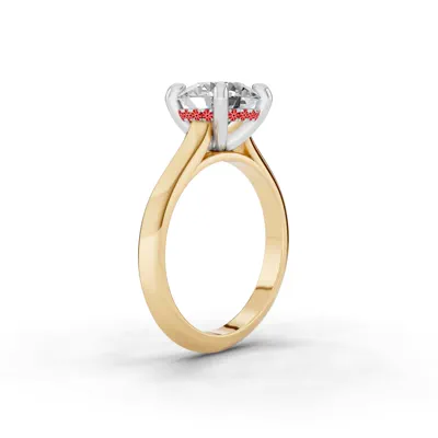 Signature Hearts & Arrows Hidden Halo Knife-Edge Cathedral Lab Engagement Ring