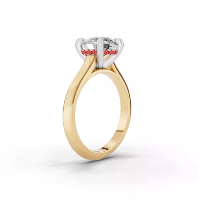 Signature Hearts & Arrows Hidden Halo Knife-Edge Cathedral Lab Engagement Ring