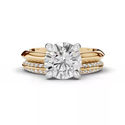 Signature Hearts & Arrows Hidden Halo Knife-Edge Cathedral Lab Engagement Ring