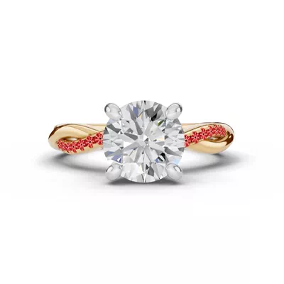 Signature Hearts & Arrows Pavé Twist Lab Engagement Ring