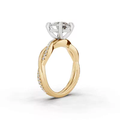 Signature Hearts & Arrows Pavé Twist Lab Engagement Ring