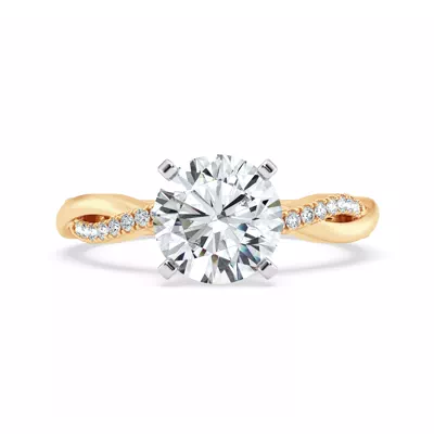 Signature Hearts & Arrows Pavé Twist Engagement Ring With Hidden Halo Lab Engagement Ring