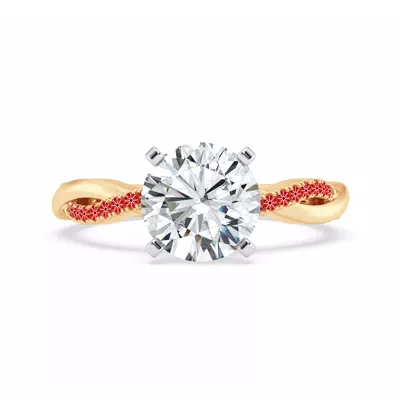 Signature Hearts & Arrows Pavé Twist Engagement Ring With Hidden Halo Lab Engagement Ring