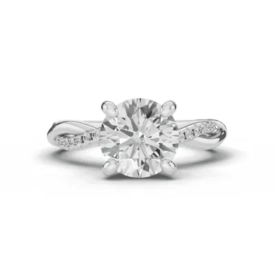 Signature Hearts & Arrows Pavé Twist Hidden Halo Lab Engagement Ring