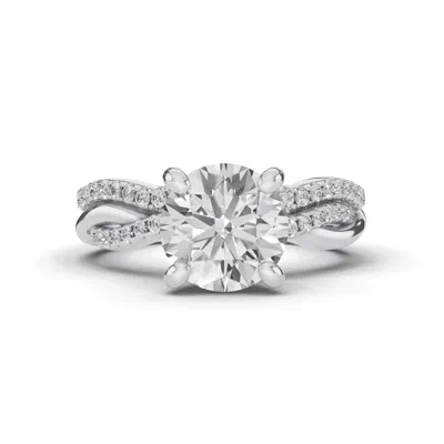 Signature Hearts & Arrows Pavé Twist Hidden Halo Lab Engagement Ring