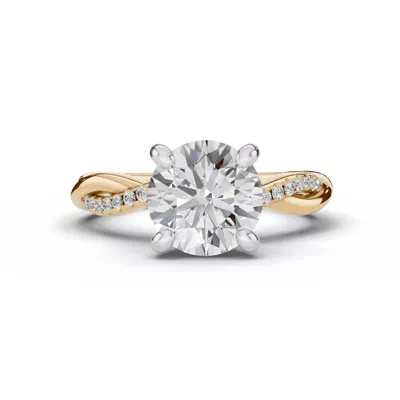 Signature Hearts & Arrows Pavé Twist Engagement Ring With Hidden Halo Lab Engagement Ring