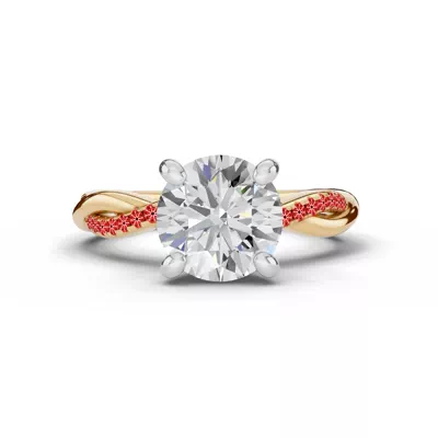 Signature Hearts & Arrows Pavé Twist Engagement Ring With Hidden Halo Lab Engagement Ring