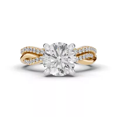 Signature Hearts & Arrows Pavé Twist Engagement Ring With Hidden Halo Lab Engagement Ring