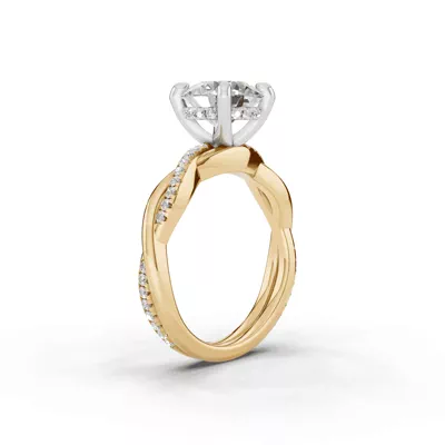 Signature Hearts & Arrows Pavé Twist Engagement Ring With Hidden Halo Lab Engagement Ring
