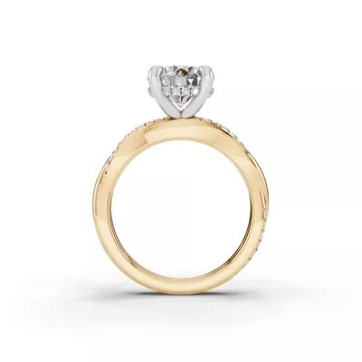 Signature Hearts & Arrows Pavé Twist Engagement Ring With Hidden Halo Lab Engagement Ring