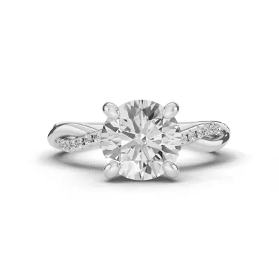 Signature Hearts & Arrows Pavé Twist Engagement Ring With Hidden Halo Lab Engagement Ring