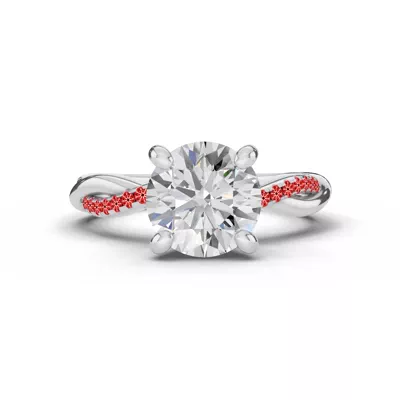 Signature Hearts & Arrows Pavé Twist Engagement Ring With Hidden Halo Lab Engagement Ring