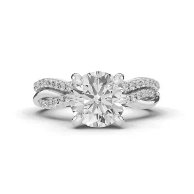 Signature Hearts & Arrows Pavé Twist Engagement Ring With Hidden Halo Lab Engagement Ring