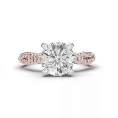 Signature Hearts & Arrows Pavé Spiral Lab Engagement Ring