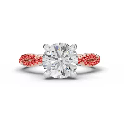Signature Hearts & Arrows Pavé Spiral Lab Engagement Ring