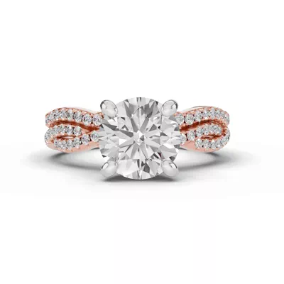 Signature Hearts & Arrows Pavé Spiral Lab Engagement Ring