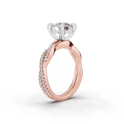 Signature Hearts & Arrows Pavé Spiral Lab Engagement Ring