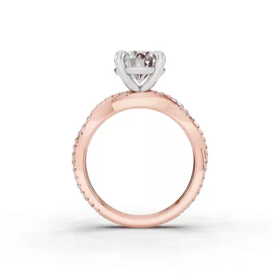Signature Hearts & Arrows Pavé Spiral Lab Engagement Ring