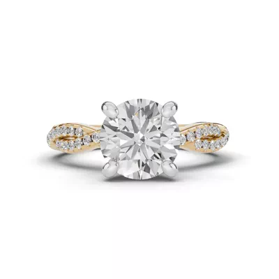 Signature Hearts & Arrows Pavé Spiral Hidden Halo Lab Engagement Ring