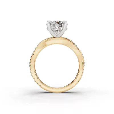 Signature Hearts & Arrows Pavé Spiral Hidden Halo Lab Engagement Ring
