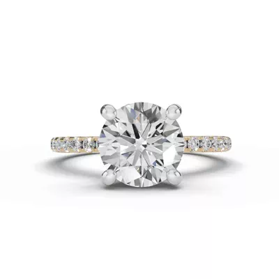 Signature Hearts & Arrows Pavé Lab Engagement Ring (1/4ct. tw.)