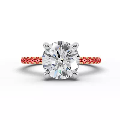 Signature Hearts & Arrows Pavé Lab Engagement Ring (1/4ct. tw.)