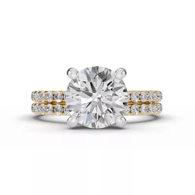 Signature Hearts & Arrows Pavé Lab Engagement Ring (1/4ct. tw.)