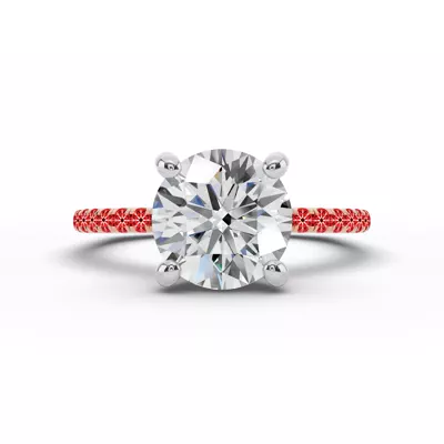 Signature Hearts & Arrows Classic Hidden Halo Pavé Lab Engagement Ring (1/4ct. tw.)